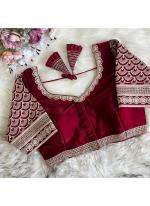 Soft Silk Maroon Wedding Wear Sequins Work Readymade Blouse